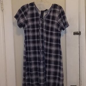 Torrid sz 1 plaid blue white dress